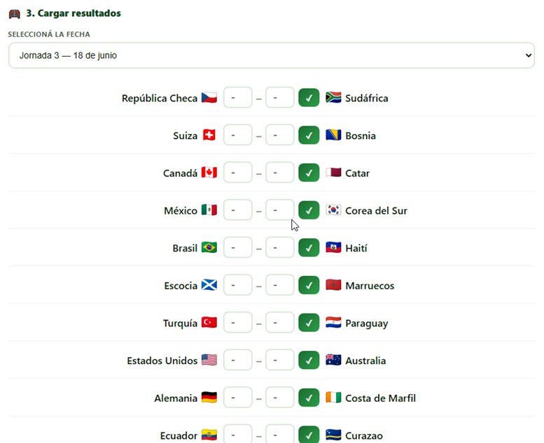 Cargar resultados